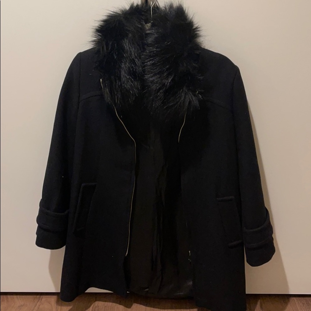 Zara Black Fur Coat